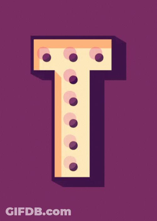 Letter T With Blinking Holes GIF