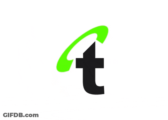 Letter T With Colorful Halo GIF
