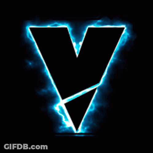 Letter V Glowing In The Dark GIF