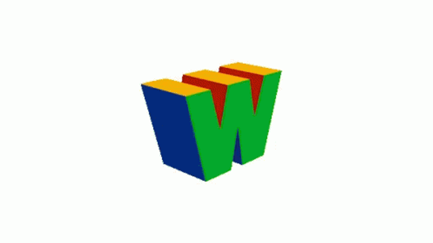 Letter W 3D Revolving GIF