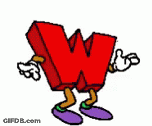 Letter W Cartoon Dance GIF