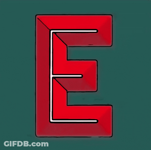 Lettering Big Red E GIF