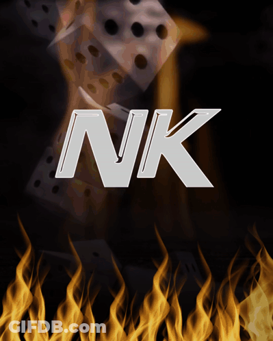 Letters NK On Black Background GIF