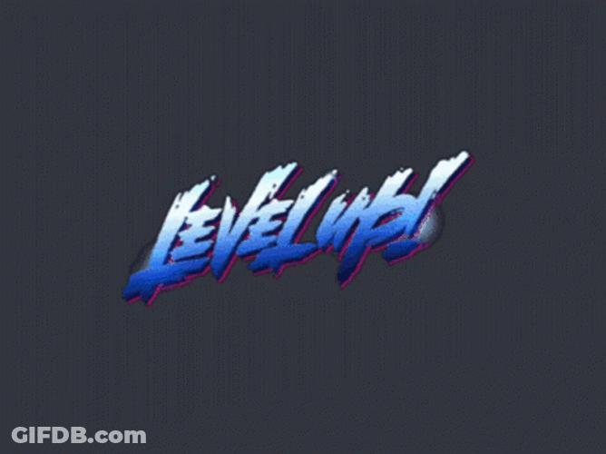 Level Up Lightning Strikes Moving Art GIF