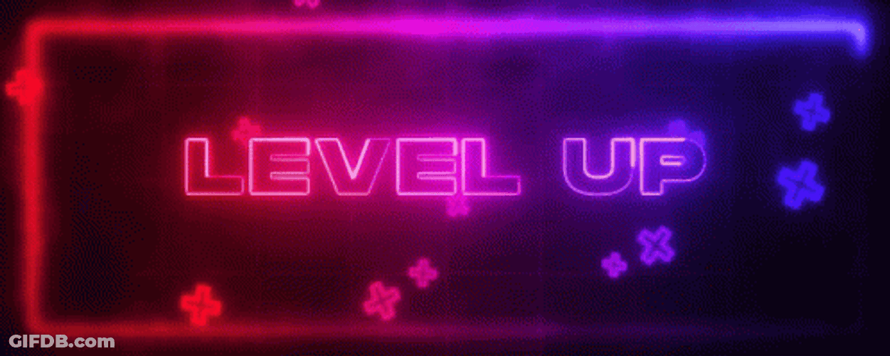 Level Up Neon Pink Moving Art GIF