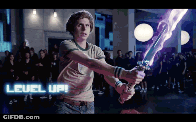 Level Up Scott Pilgrim Sword GIF