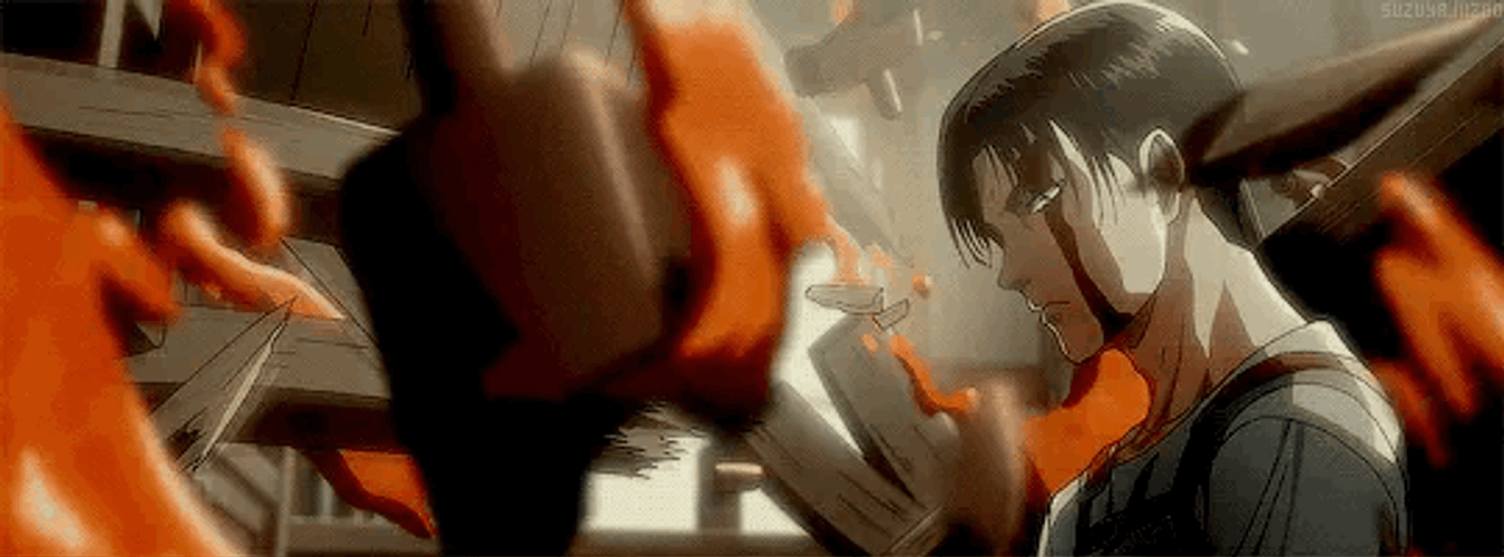 Levi Ackerman Crying Blood GIF