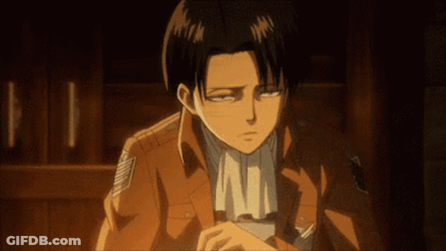 Levi Ackerman Drinking Coffee GIF