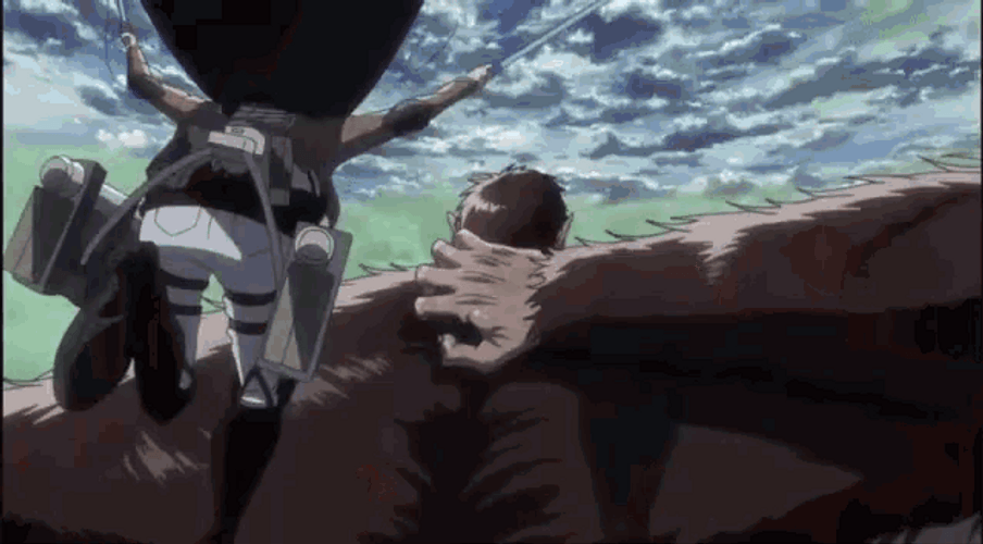 Levi Vs. Beast Titan GIF