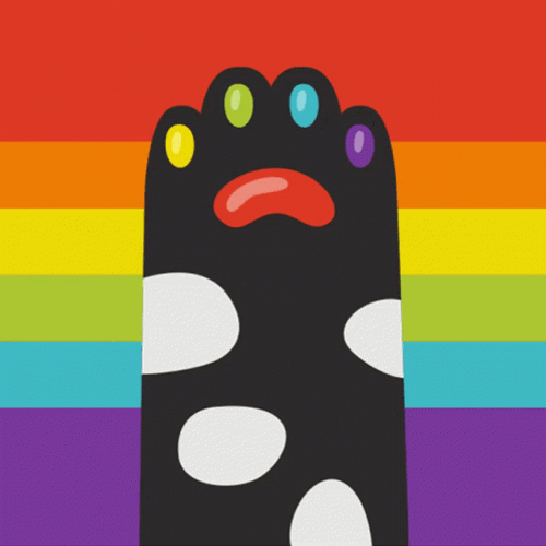 LGBT Pride Rainbow Cute Paw GIF