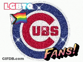 LGBTQ Cubs Logo With Rainbow Flag GIF