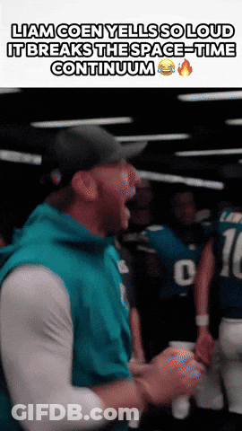 Liam Coen Yells Breaking Space-Time Continuum GIF