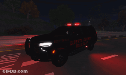 Liberty County Police Car Driving Down Road GIF