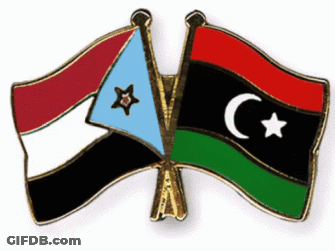 Libya South Yemen Flag Pins GIF