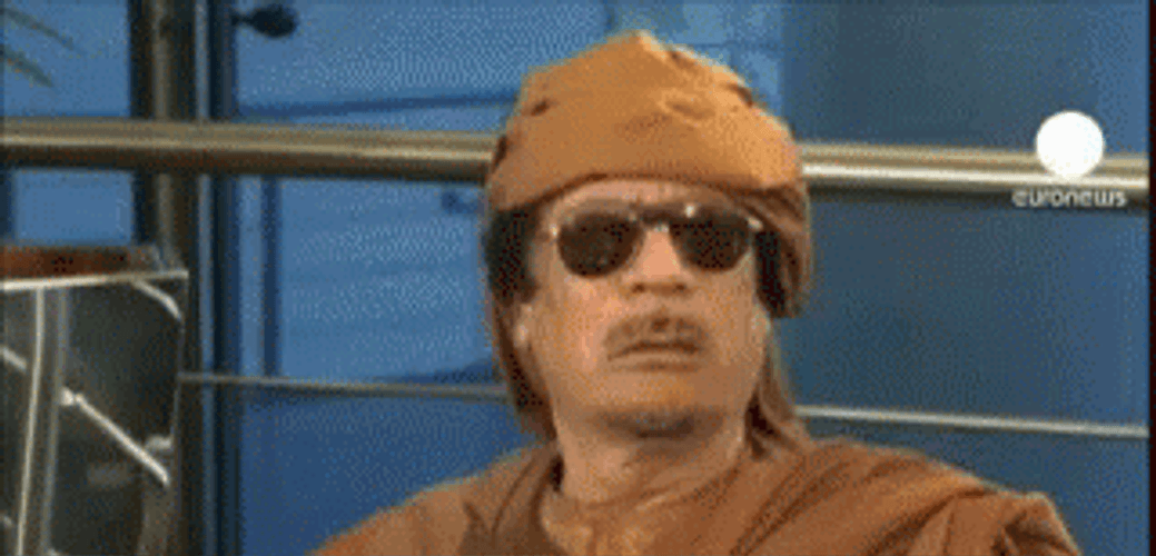 Libyan Gaddafi Funny Laugh GIF