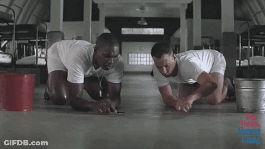 Lieutenant Dan Forrest Gump Bubba Blue Cleaning GIF