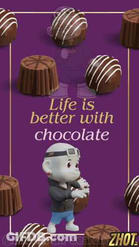 Life Is Better With Chocolate Poster GIF