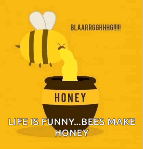 Life Is Fun Bees Make Honey Animation GIF