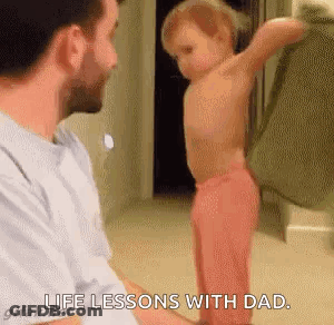 Life Lessons With Dad Little Girl Holding Hands GIF