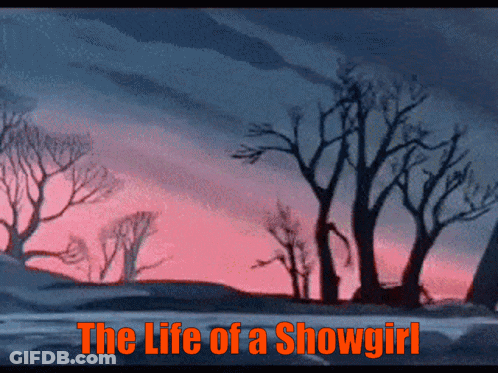 Life Of A Showgirl Over Landscape GIF
