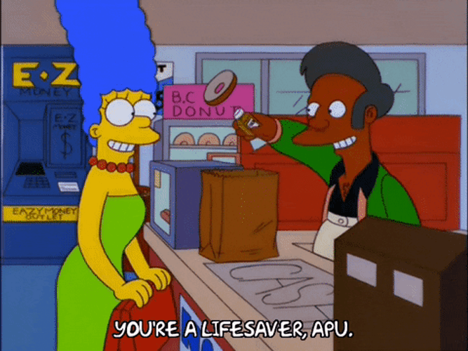 Life Saver Marge Simpon And Apu GIF