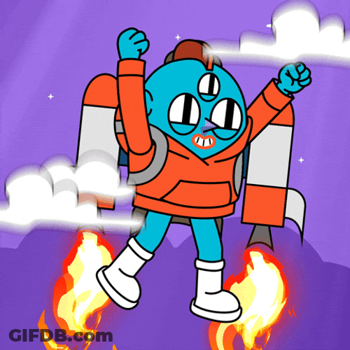 Lift Off Animated Character With Jet Pack GIF