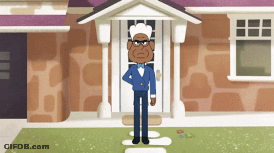 Lift Off Animated Professor With Jet Pack GIF
