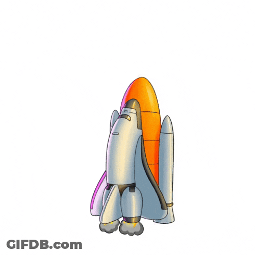 Lift Off Animated Rocket GIF