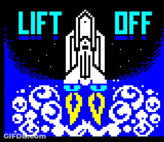 Lift Off Rocket Video Game GIF