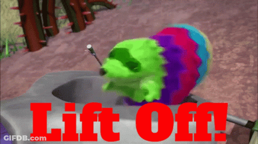 Lift Off Viva Pinata Fergy Fudgehog GIF