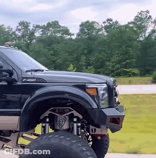Lifted Ford On The Road GIF