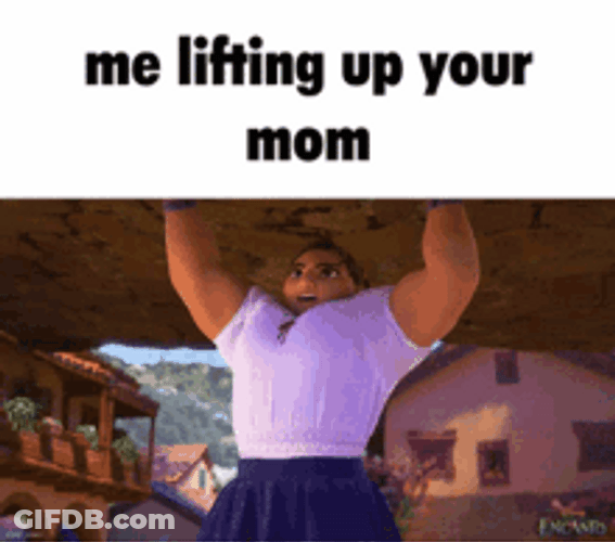 Lifting Your Mom Luisa Madrigal Encanto Movie GIF