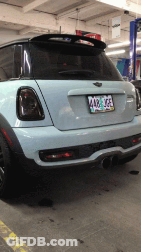 Light Blue Mini Cooper License Plate 4.48 JGE GIF