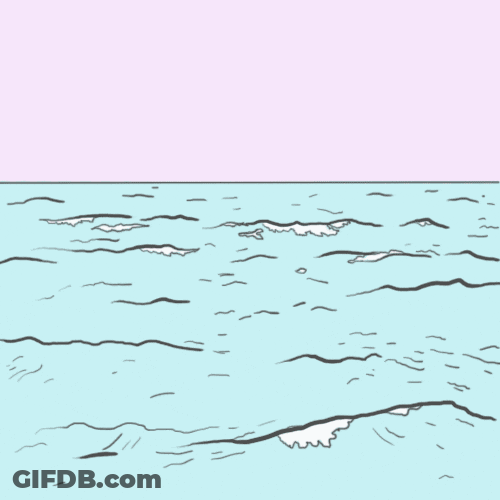 Light Blue Waves Simple Animation GIF