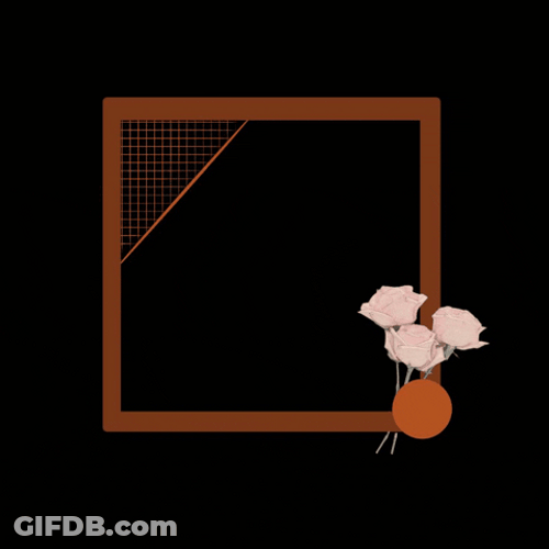 Light Brown Graphic Roses Border GIF
