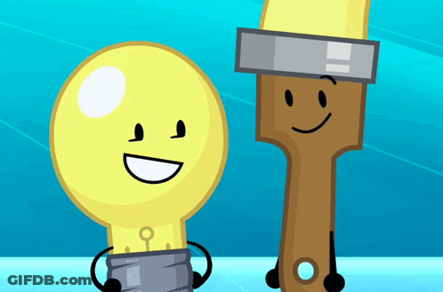 Light Bulb And Paint Brush Smiling GIF