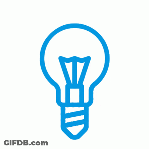 Light Bulb Icon Blue Drawing GIF