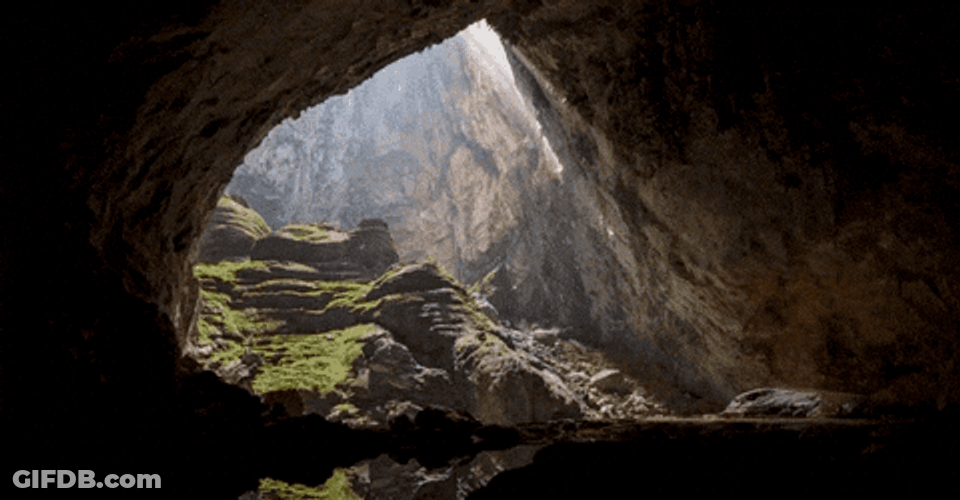 Light Flashing Inside Goblin Cave GIF