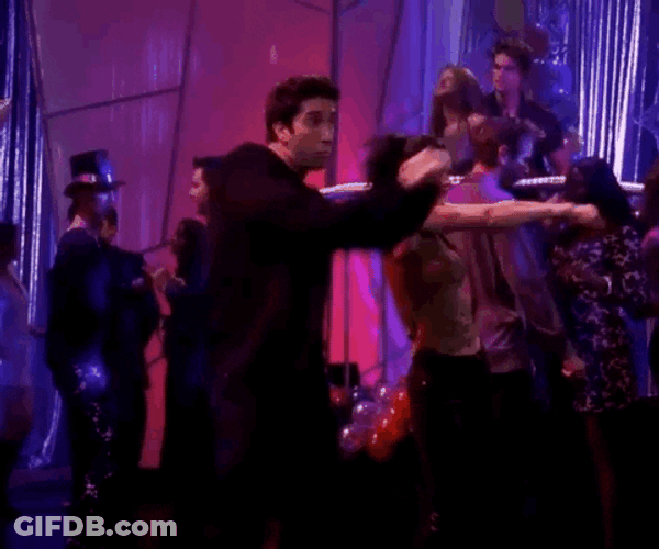 Light Purple Lights Friends Dance Routine GIF