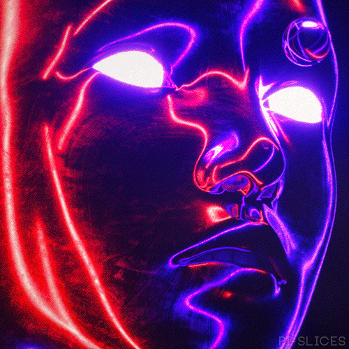 Light Purple Red Neon Face GIF