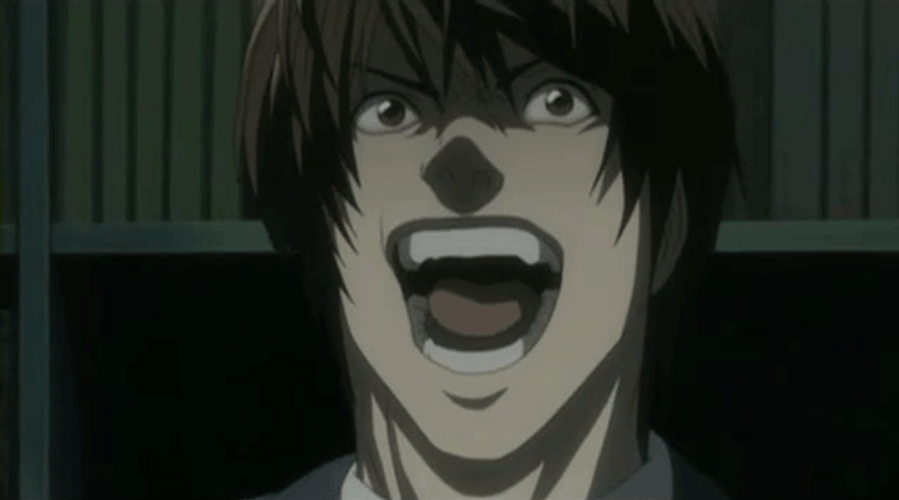 Light Yagami Big Laugh GIF