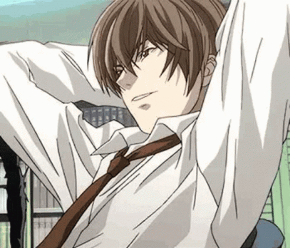 Light Yagami Chill Sitting GIF