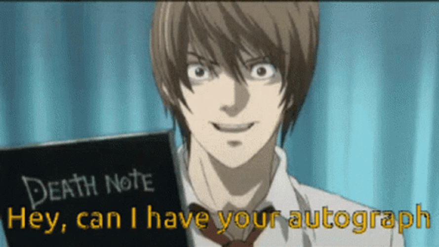 Light Yagami Death Note Autograph GIF