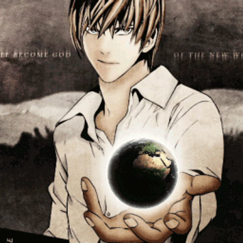 Light Yagami Earth In His Hand GIF