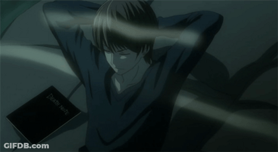 Light Yagami Laying In Bed GIF