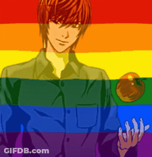 Light Yagami Rainbow Colors GIF
