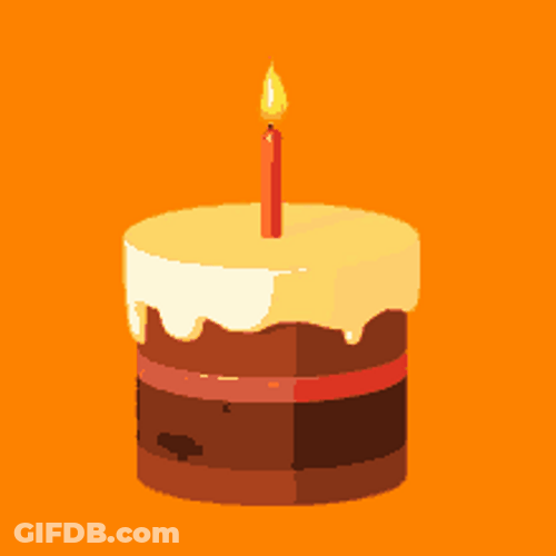 Lighted Birthday Candle On Cake Animation GIF