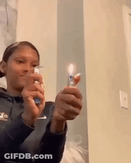 Lighter Hair On Fire GIF