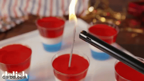Lighter Lighting Red White And Blue Cups GIF