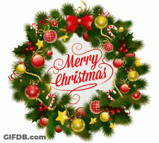 Lighting Beautiful Xmas Wreath GIF